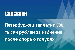 Петербуржец заплатит 300 тысяч рублей за избиение после спора о голубях