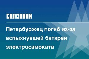 Петербуржец погиб из-за вспыхнувшей батареи электросамоката