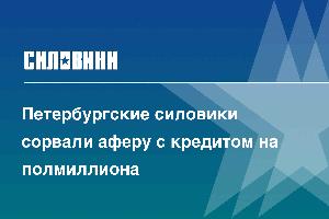 Петербургские силовики сорвали аферу с кредитом на полмиллиона