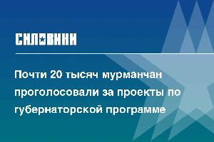 Почти 20 тысяч мурманчан проголосовали за проекты по губернаторской программе