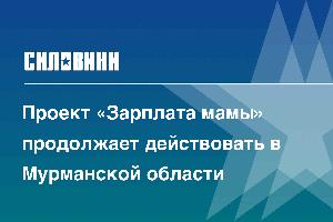 Проект «Зарплата мамы» продолжает действовать в Мурманской области