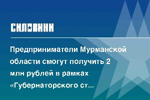 Предприниматели Мурманской области смогут получить 2 млн рублей в рамках «Губернаторского старта»