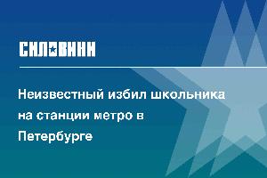 Неизвестный избил школьника на станции метро в Петербурге