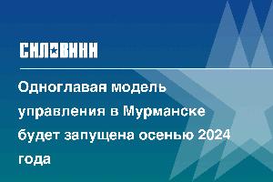 Одноглавая модель управления в Мурманске будет запущена осенью 2024 года