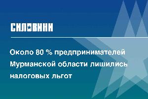 Около 80 % предпринимателей Мурманской области лишились налоговых льгот