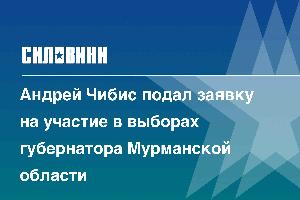Андрей Чибис подал заявку на участие в выборах губернатора Мурманской области