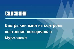 Бастрыкин взял на контроль состояние мемориала в Мурманске