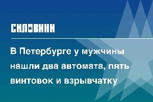 В Петербурге у мужчины нашли два автомата, пять винтовок и взрывчатку