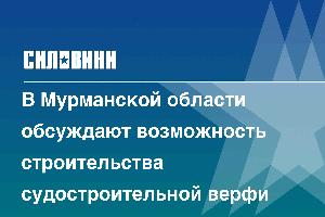 В Мурманской области обсуждают возможность строительства судостроительной верфи