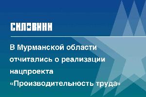 В Мурманской области отчитались о реализации нацпроекта «Производительность труда»