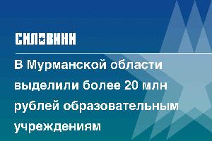 В Мурманской области выделили более 20 млн рублей образовательным учреждениям