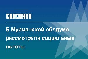 В Мурманской облдуме рассмотрели социальные льготы