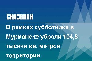 В рамках субботника в Мурманске убрали 104,8 тысячи кв. метров территории