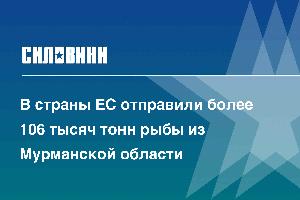 В страны ЕС отправили более 106 тысяч тонн рыбы из Мурманской области