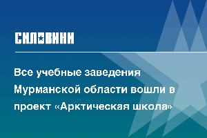 Все учебные заведения Мурманской области вошли в проект «Арктическая школа»