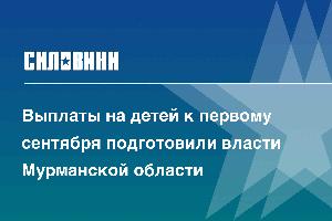 Выплаты на детей к первому сентября подготовили власти Мурманской области