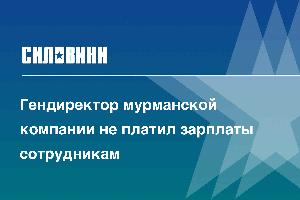 Гендиректор мурманской компании не платил зарплаты сотрудникам