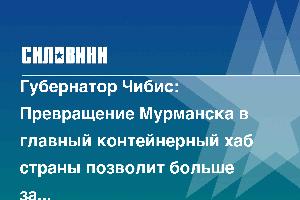 Губернатор Чибис: Превращение Мурманска в главный контейнерный хаб страны позволит больше загрузить Севморпуть