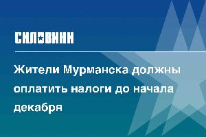 Жители Мурманска должны оплатить налоги до начала декабря