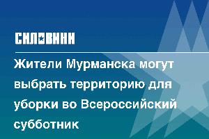 Жители Мурманска могут выбрать территорию для уборки во Всероссийский субботник