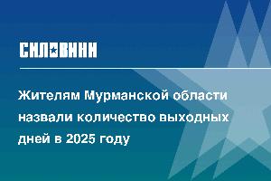 Жителям Мурманской области назвали количество выходных дней в 2025 году