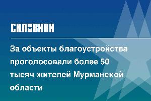 За объекты благоустройства проголосовали более 50 тысяч жителей Мурманской области