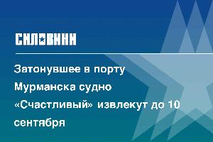 Затонувшее в порту Мурманска судно «Счастливый» извлекут до 10 сентября