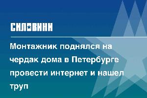 Монтажник поднялся на чердак дома в Петербурге провести интернет и нашел труп