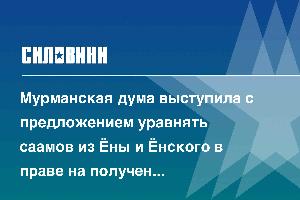 Мурманская дума выступила с предложением уравнять саамов из Ёны и Ёнского в праве на получение соцпенсии