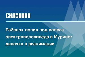 Ребенок попал под колеса электровелосипеда в Мурино: девочка в реанимации