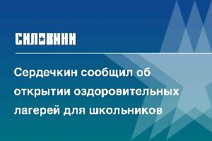 Сердечкин сообщил об открытии оздоровительных лагерей для школьников