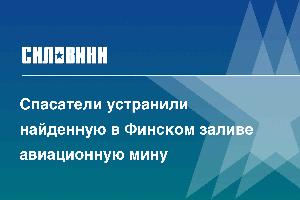 Спасатели устранили найденную в Финском заливе авиационную мину
