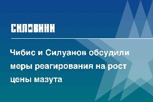 Чибис и Силуанов обсудили меры реагирования на рост цены мазута